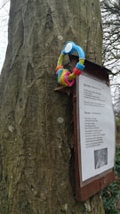 Public display board with QR codes linked to tree monitoring history.