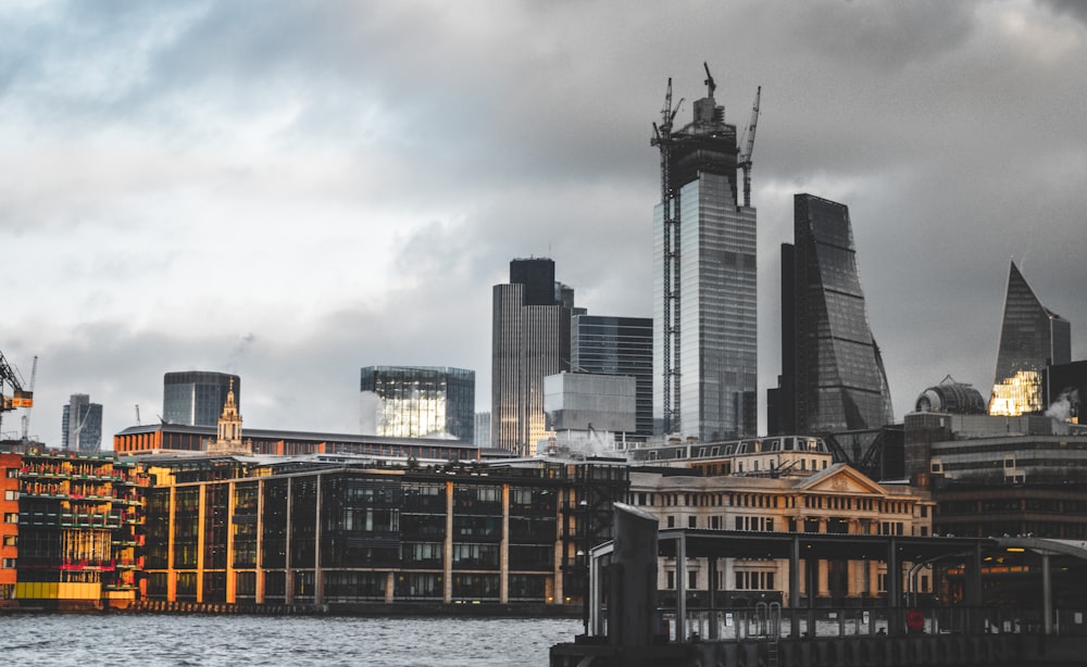 a view of a city with tall buildings in the background