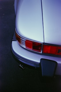 a white car parked on the side of the road