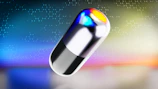 a close up of a pill shaped object on a table