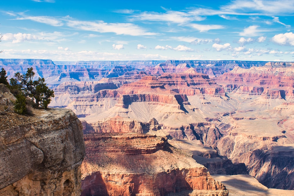 a man standing on a cliff overlooking the grand canyon