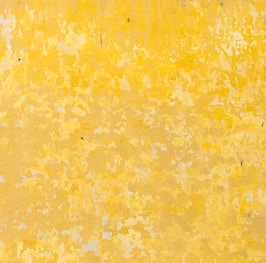 a yellow wall with some black dots on it