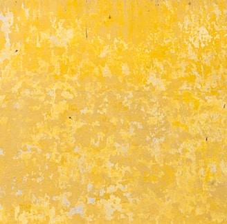 a yellow wall with some black dots on it