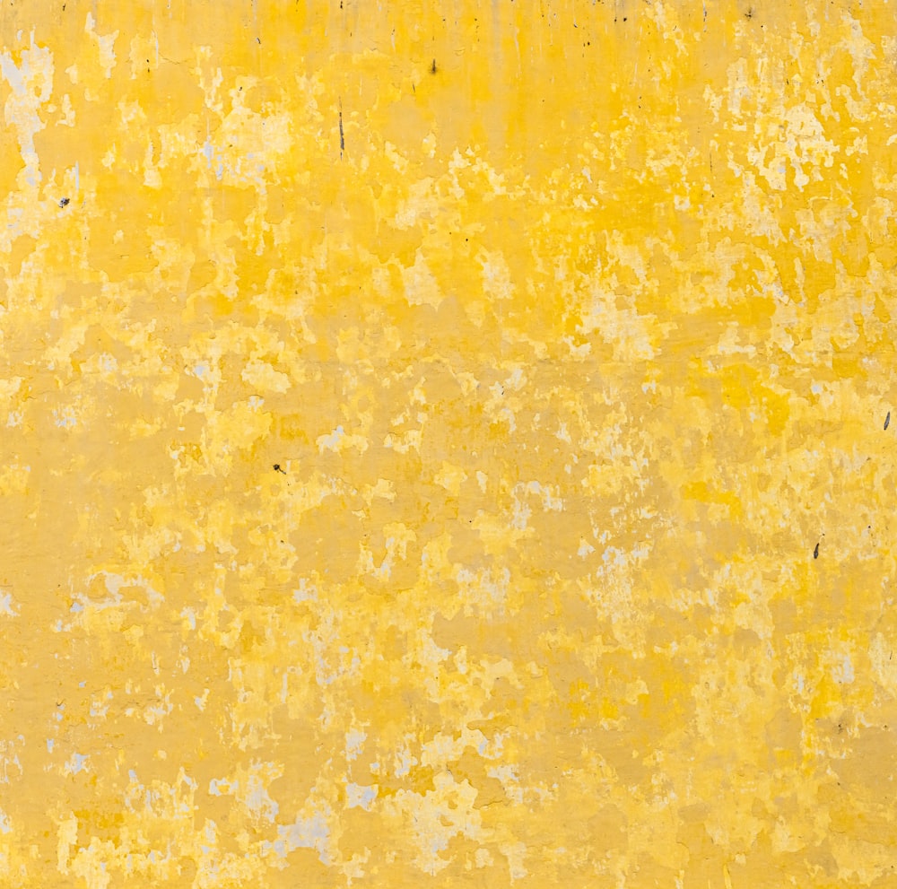 a yellow wall with some black dots on it