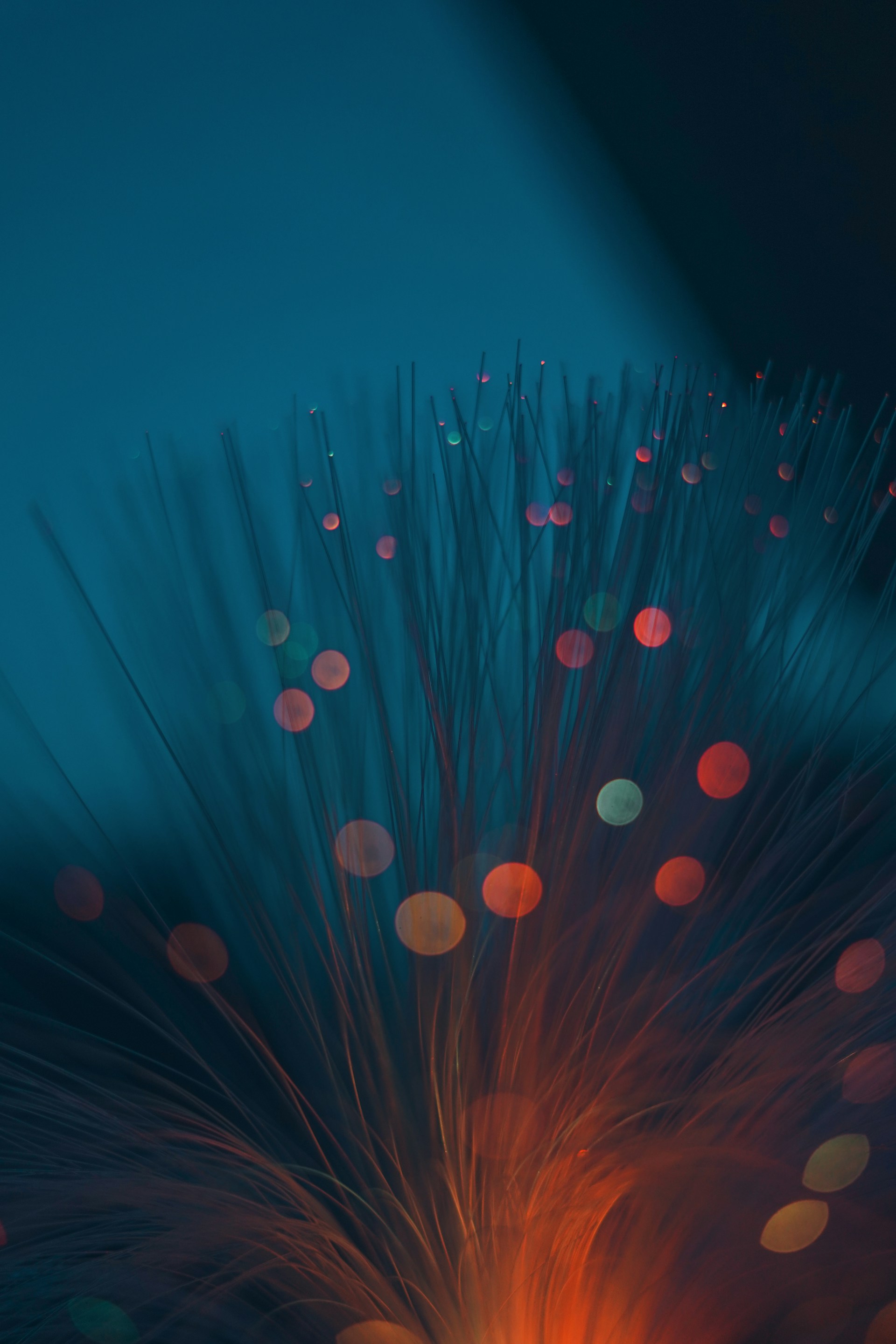 a close up of a fire in the middle of the night