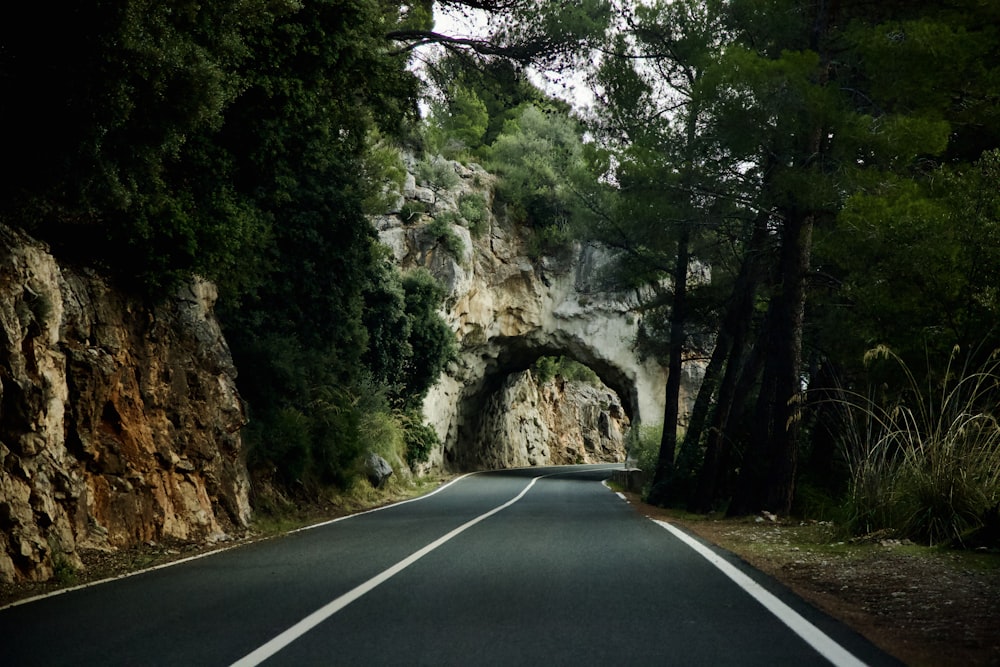 a road with a tunnel in the middle of it