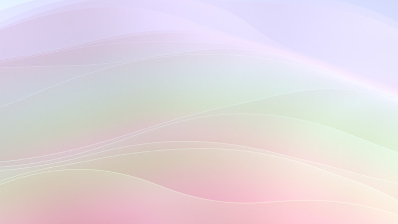 Soft, flowing lines gently curve across a gradient background composed of pastel hues, creating a sense of calm and serenity. The colors blend smoothly into one another, without any harsh boundaries.