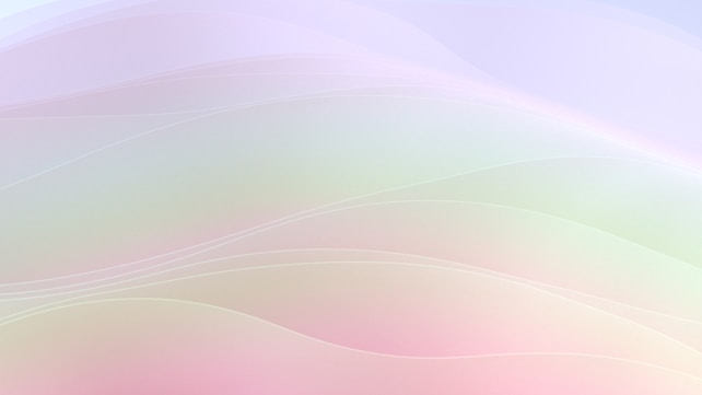 Soft, flowing lines gently curve across a gradient background composed of pastel hues, creating a sense of calm and serenity. The colors blend smoothly into one another, without any harsh boundaries.