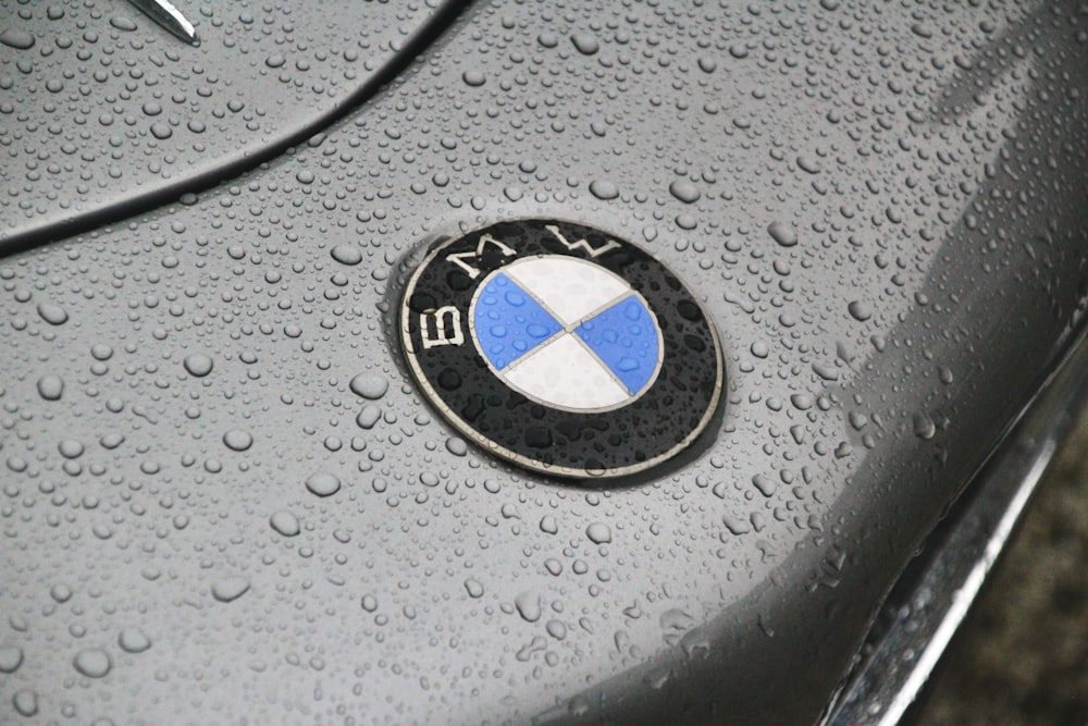 a close up of a bmw emblem on a car