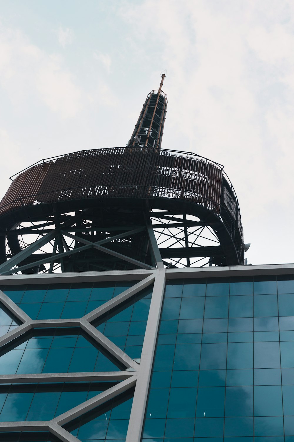 a tall tower sitting on top of a building