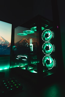 a desktop computer sitting on top of a desk