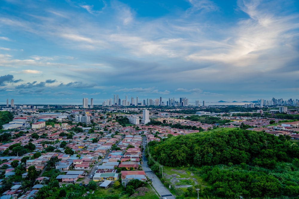 a view of a city from a high point of view