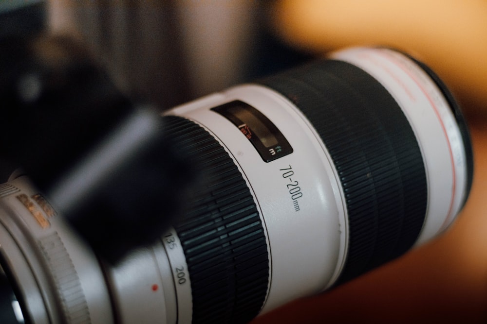 a close up of a camera lens attached to a camera