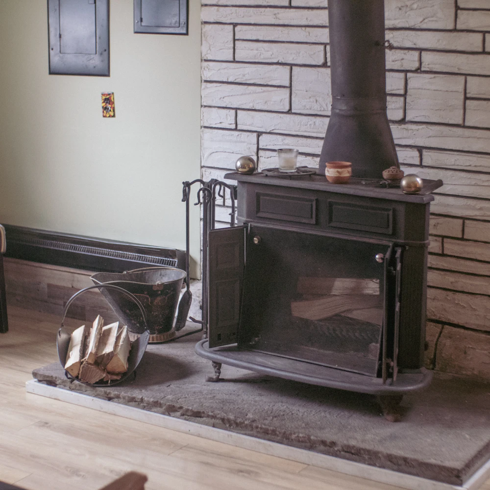 Living room with fireplace
