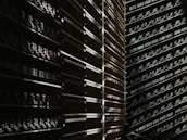 A secure server room with glowing crypto symbols floating around.