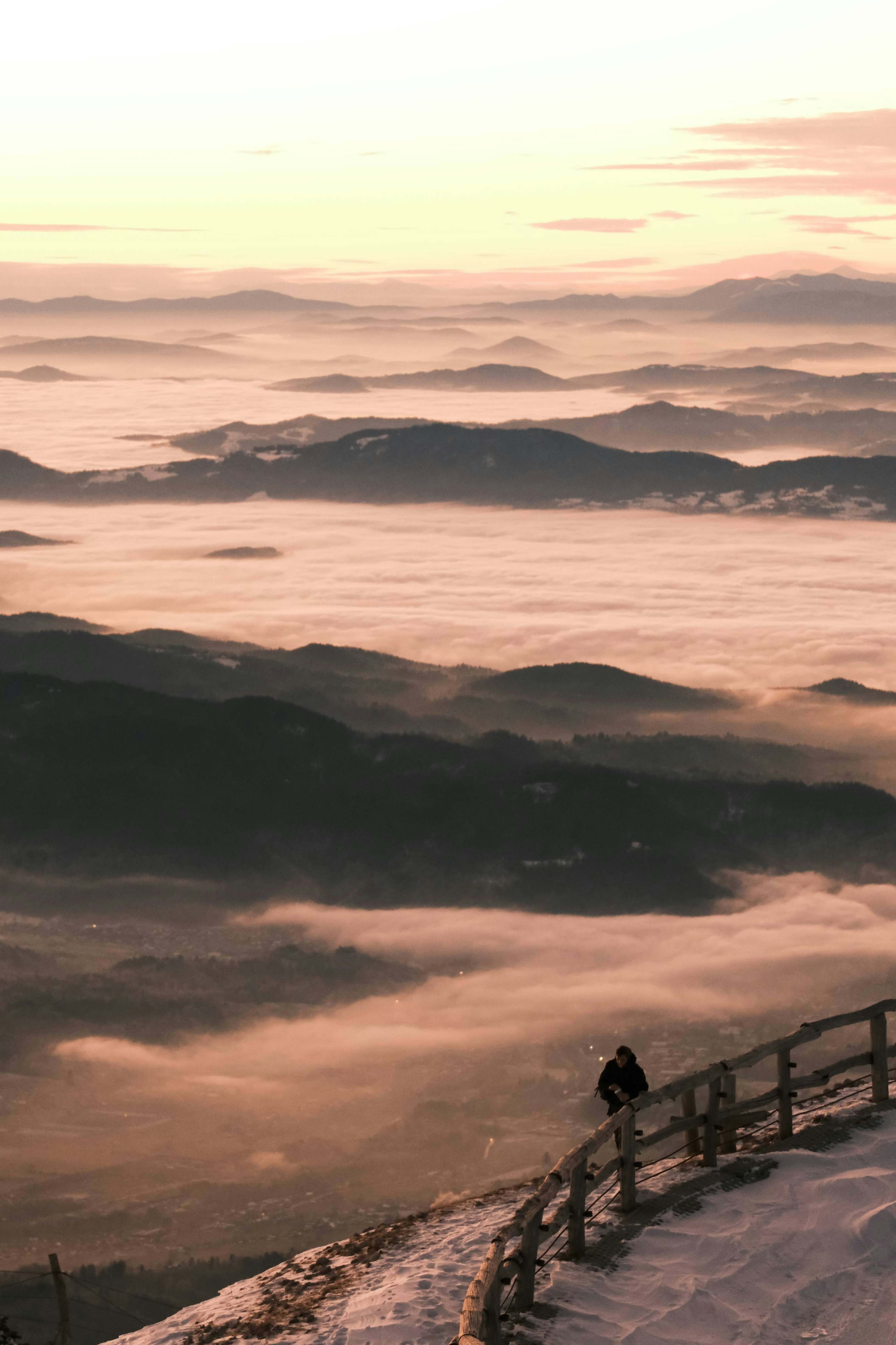 sunrise on mountain Veliki Zvoh, Slovenia