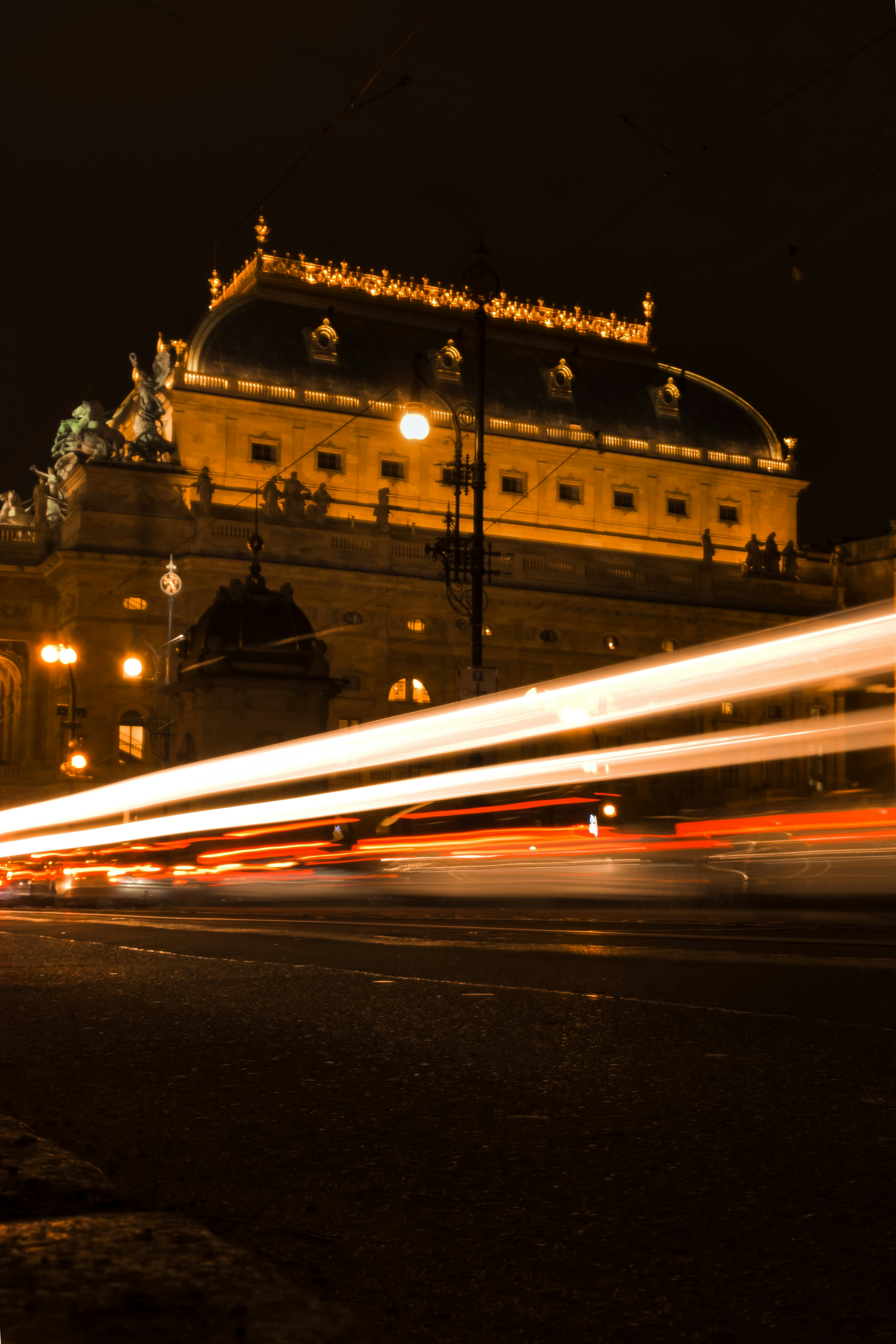 a long exposure of a building at night