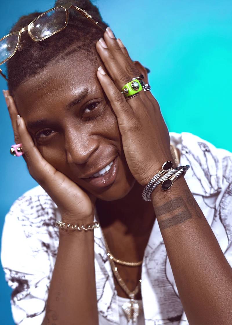 Nigerian musician in Lagos studio