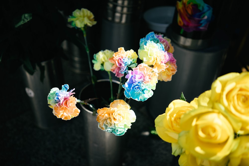 a bunch of flowers that are in a vase