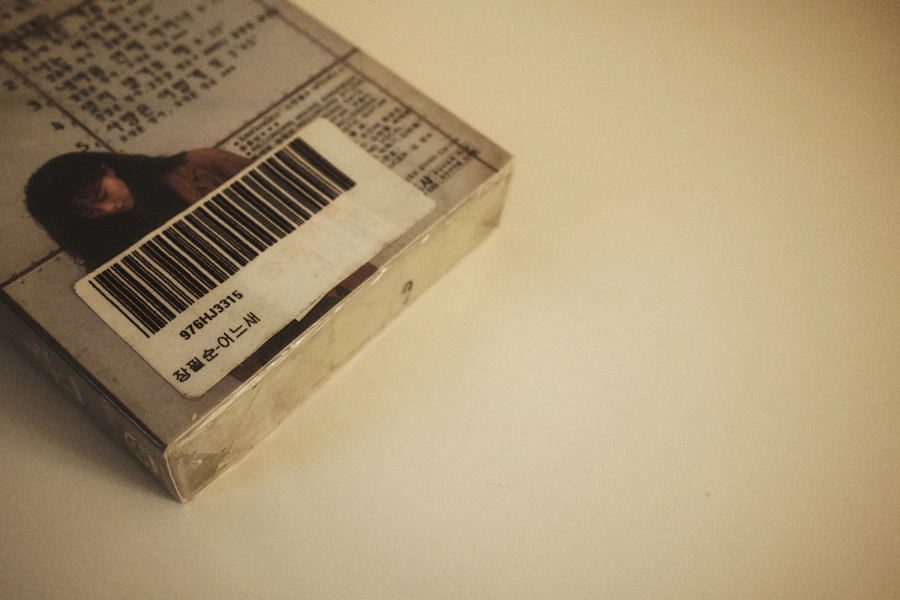 Barcode label on a packaged product