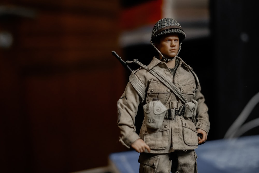 a figurine of a man in a military uniform