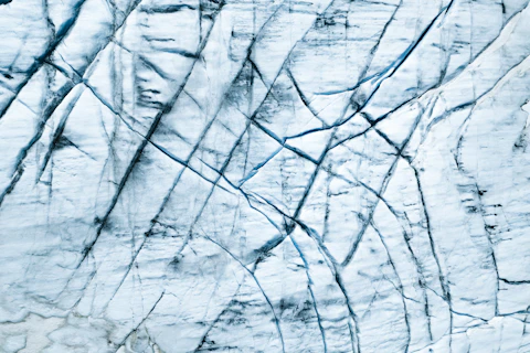 a close up view of a glacier wall
