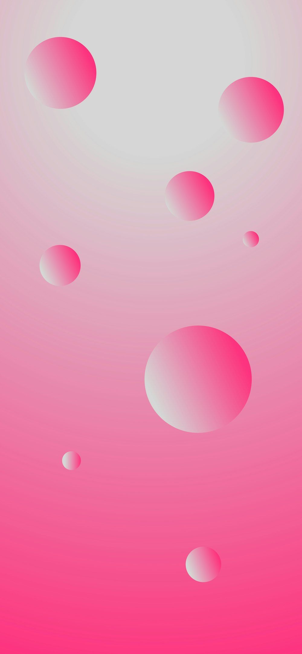 a pink background with circles and bubbles