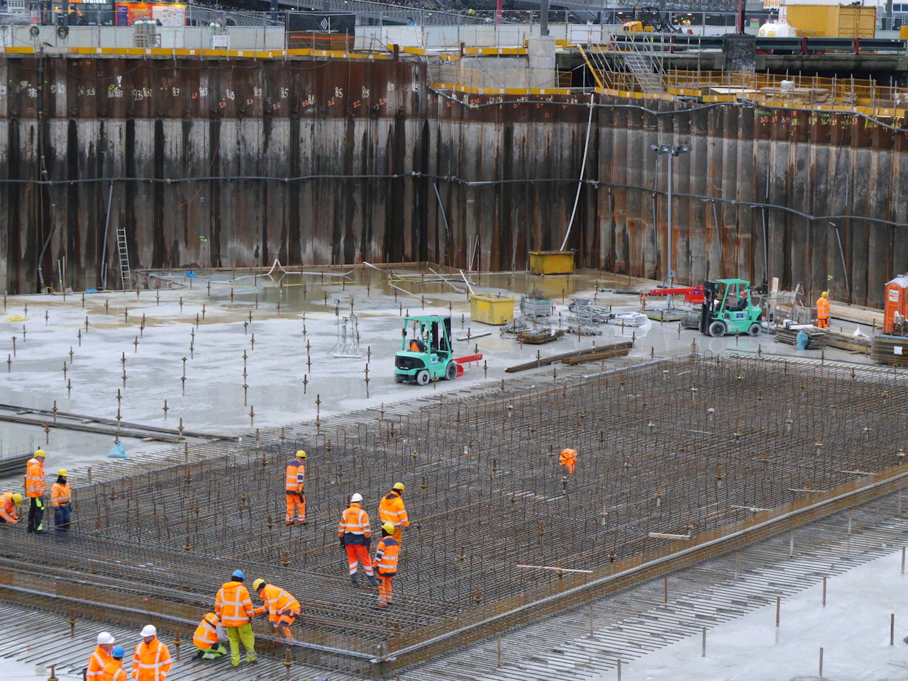 Mattucci Construction commercial concrete crew on a Northeast Ohio job site