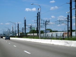 a traffic light on the side of a road