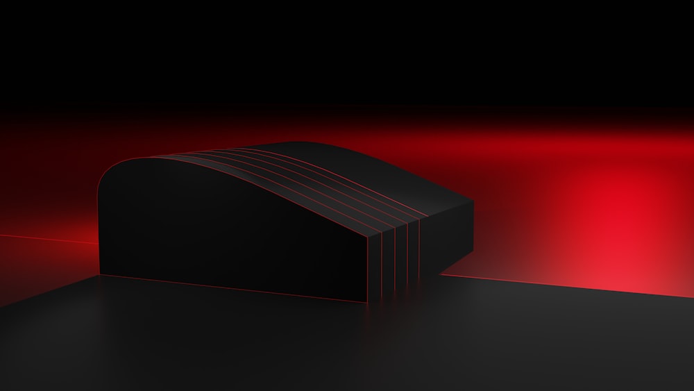 a black box with a red stripe on it