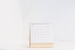 a calendar sitting on top of a table