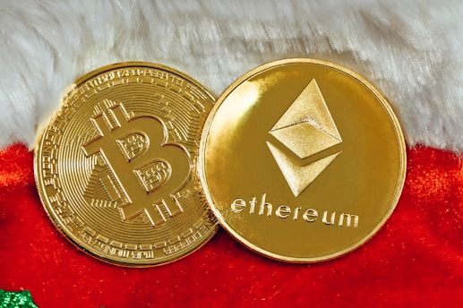 a close up of a gold bit coin