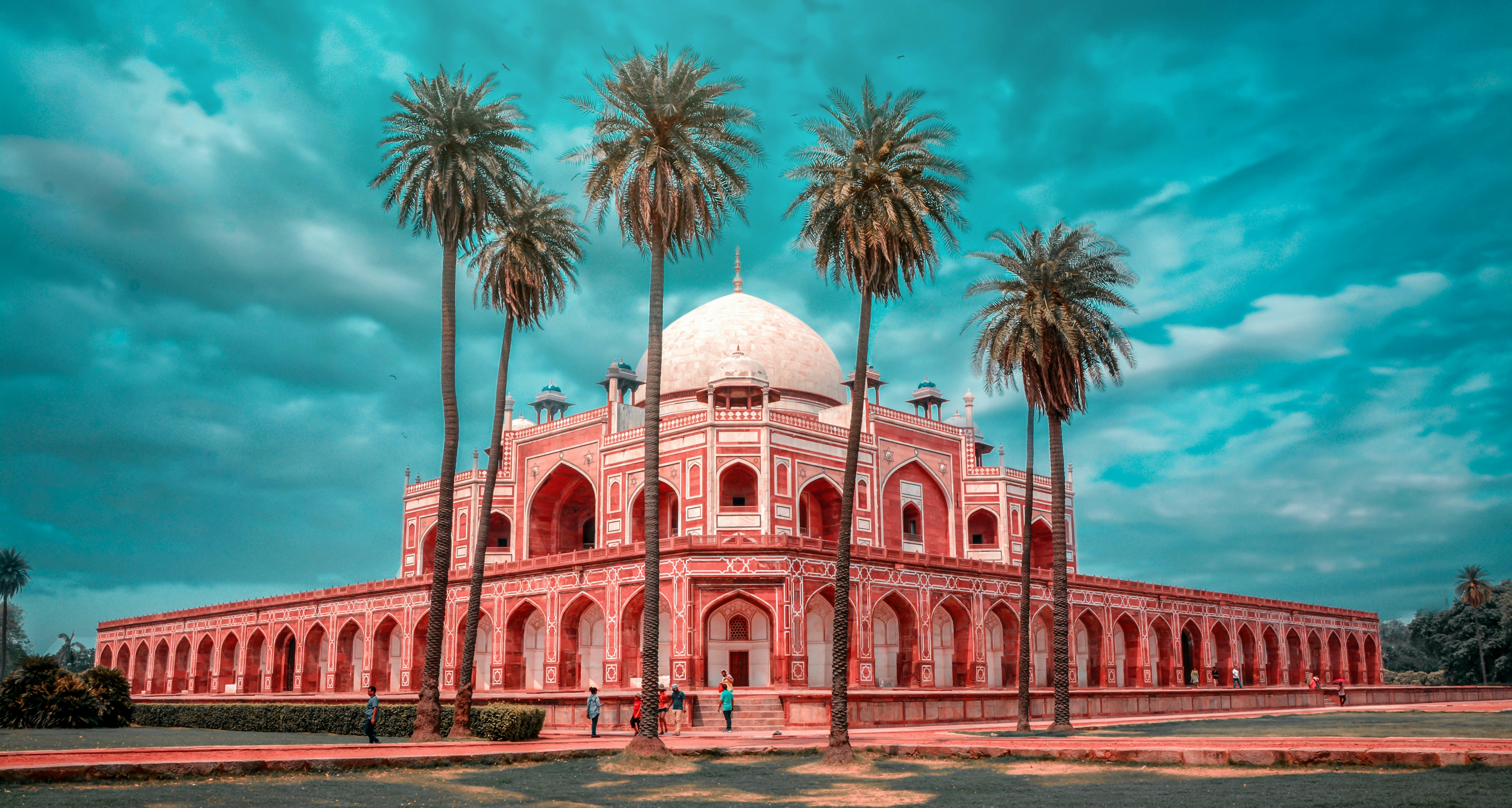 Humayun's tomb (Hindustani or Urdu: Maqbara-i Humayun) is the tomb of the Mughal Emperor Humayun in Delhi, India. The tomb was commissioned by Humayun's first wife and chief consort, Empress Bega Begum (also known as Haji Begum),[1][2][3][4][5][6][7] in 1558, and designed by Mirak Mirza Ghiyas and his son, Sayyid Muhammad,[8] Persian architects chosen by her.[9][10] It was the first garden-tomb on the Indian subcontinent,[11] and is located in Nizamuddin East, Delhi, India, close to the Dina-panah Citadel, also known as Purana Qila (Old Fort), that Humayun found in 1533.