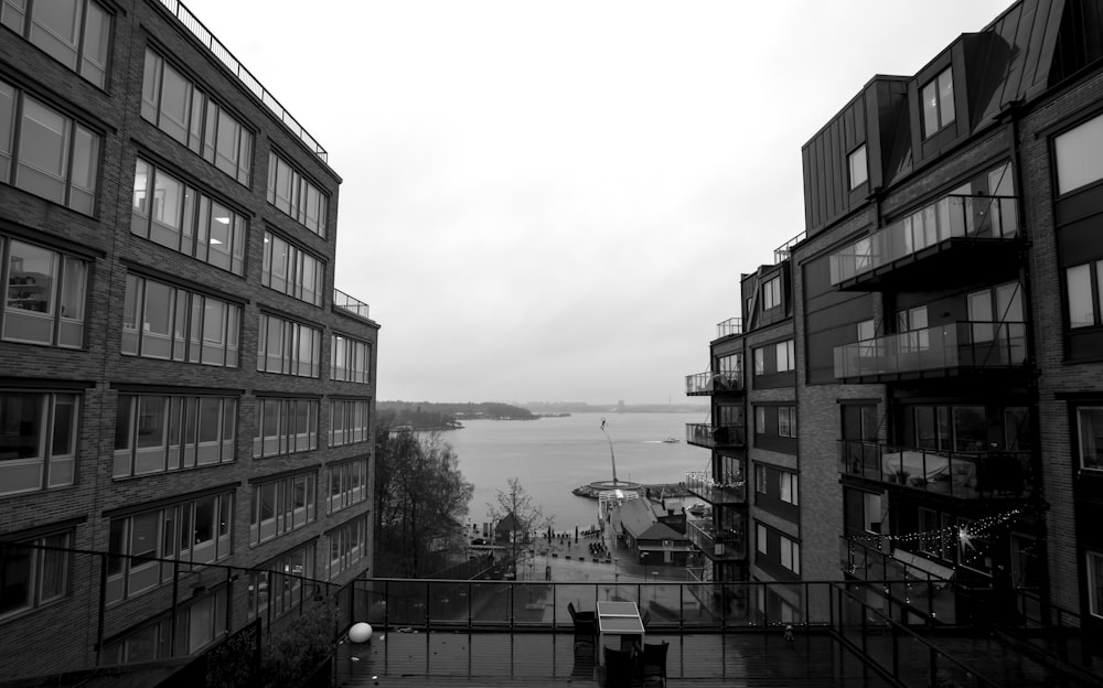 a view of a body of water from a balcony