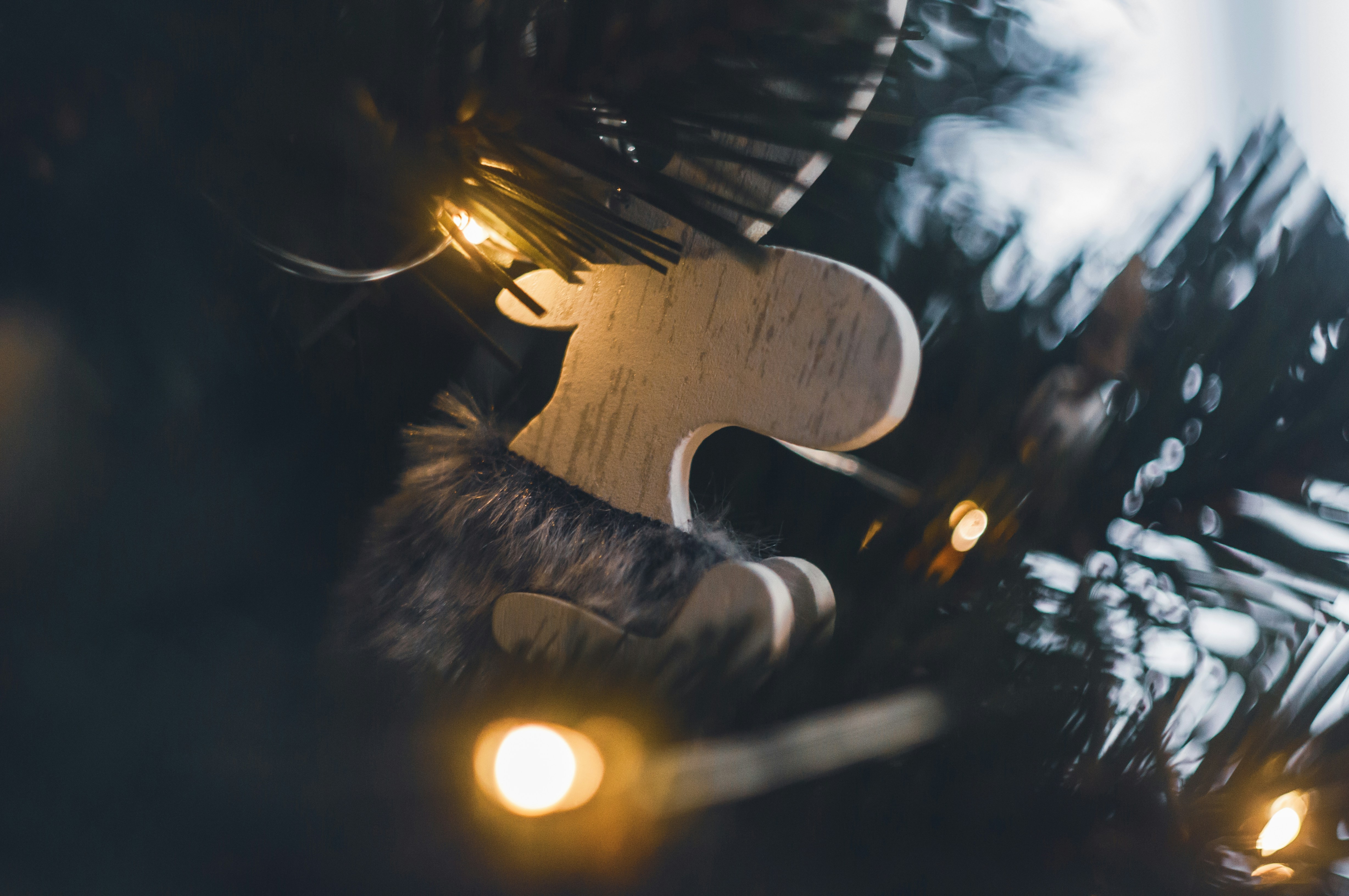a close up of a christmas tree with lights