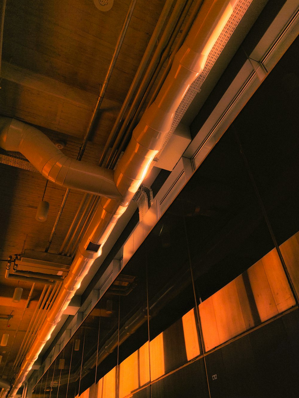 a view of a ceiling in a building