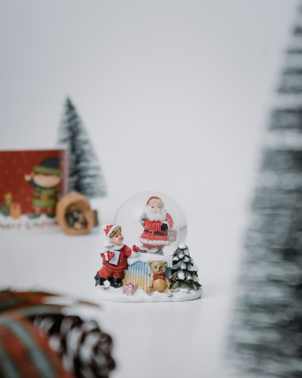 a snow globe sitting on top of a table