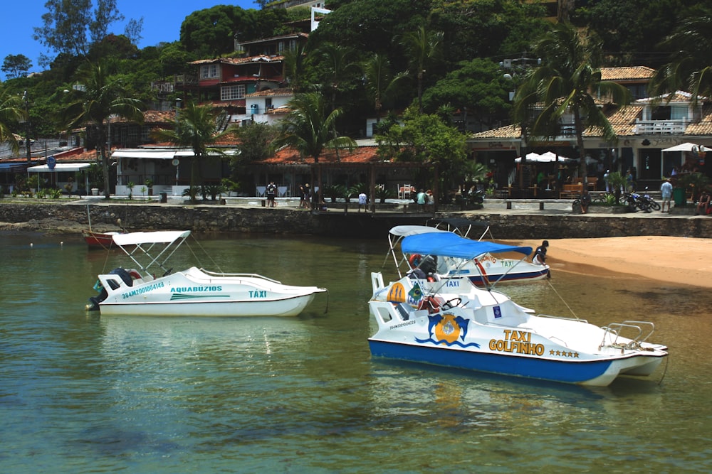 Un par de barcos que están en el agua