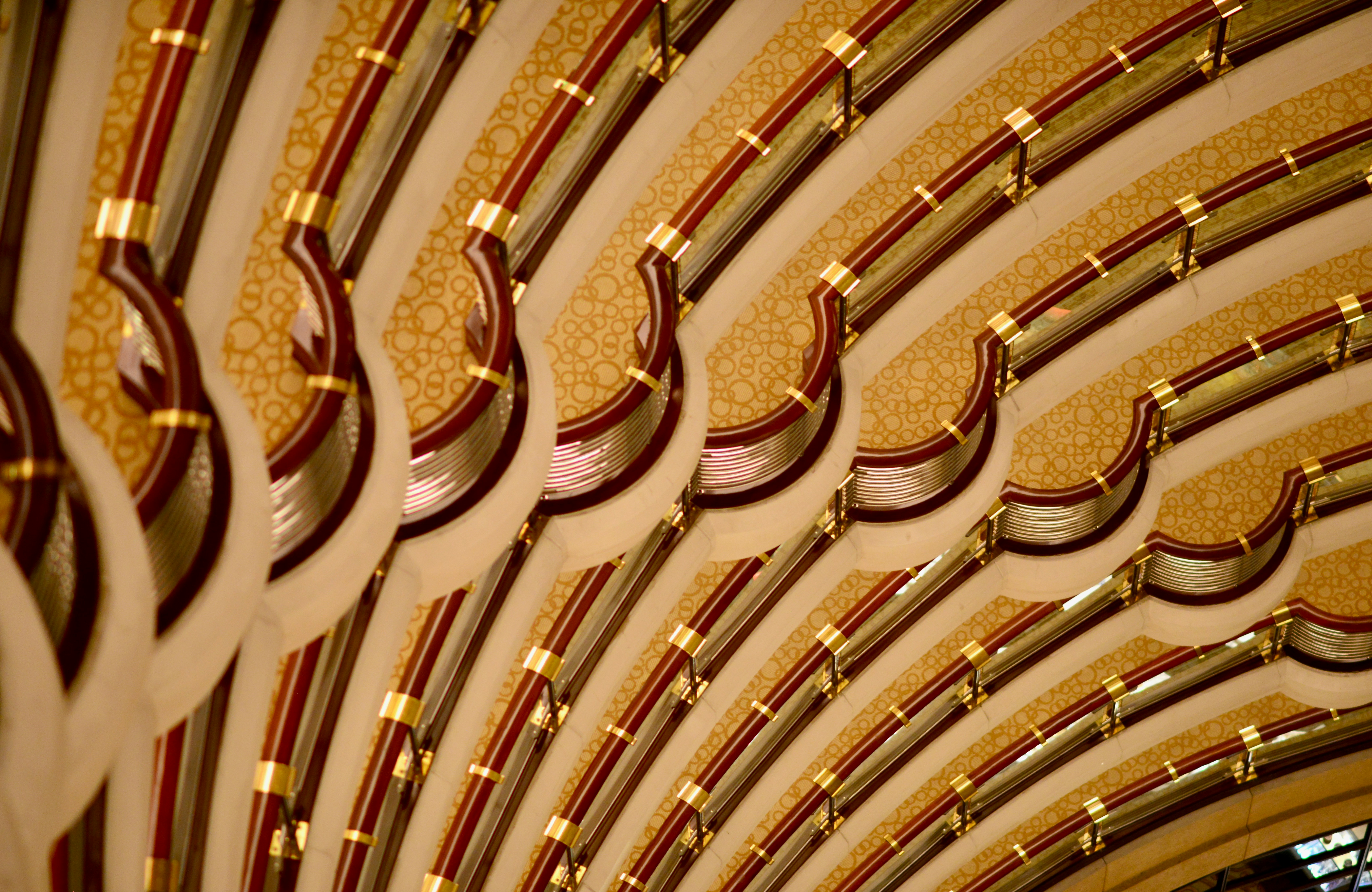 a room with a ceiling that has a bunch of mirrors on it