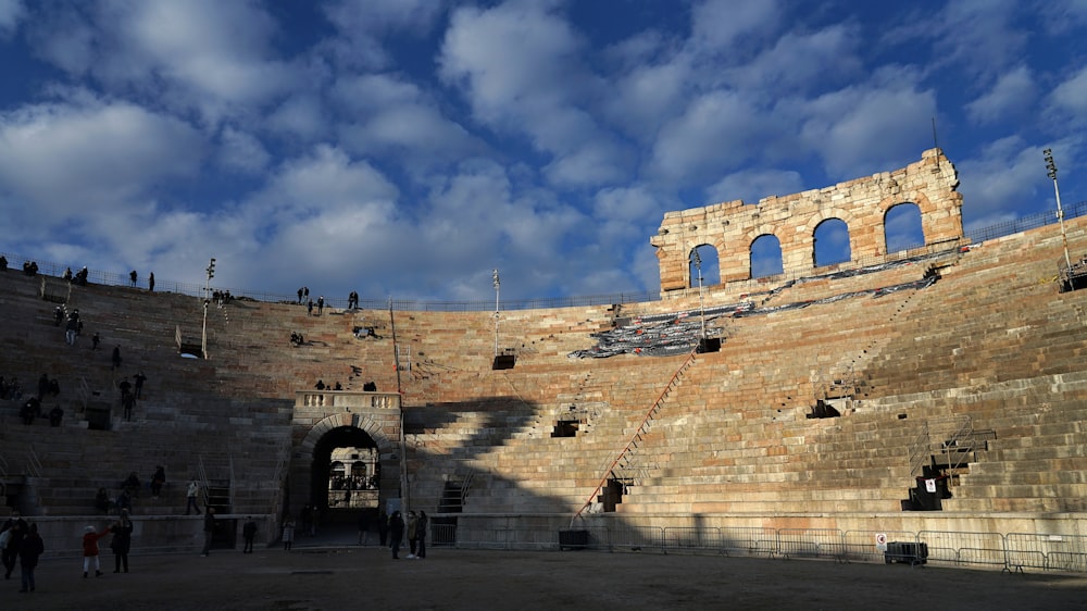 a large stone building with a sky background