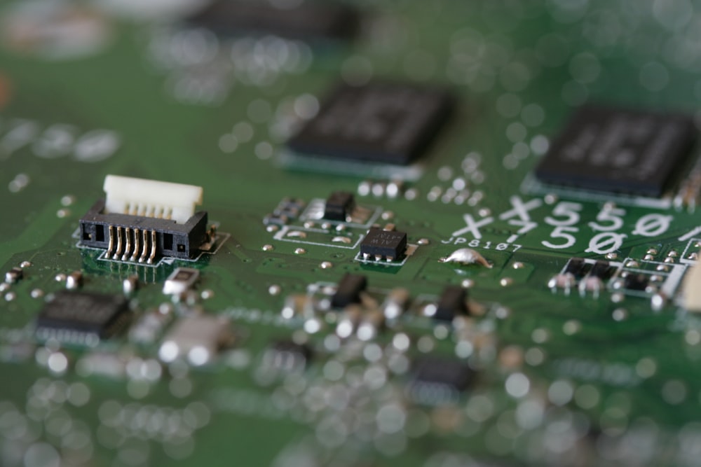 a close up of a computer circuit board