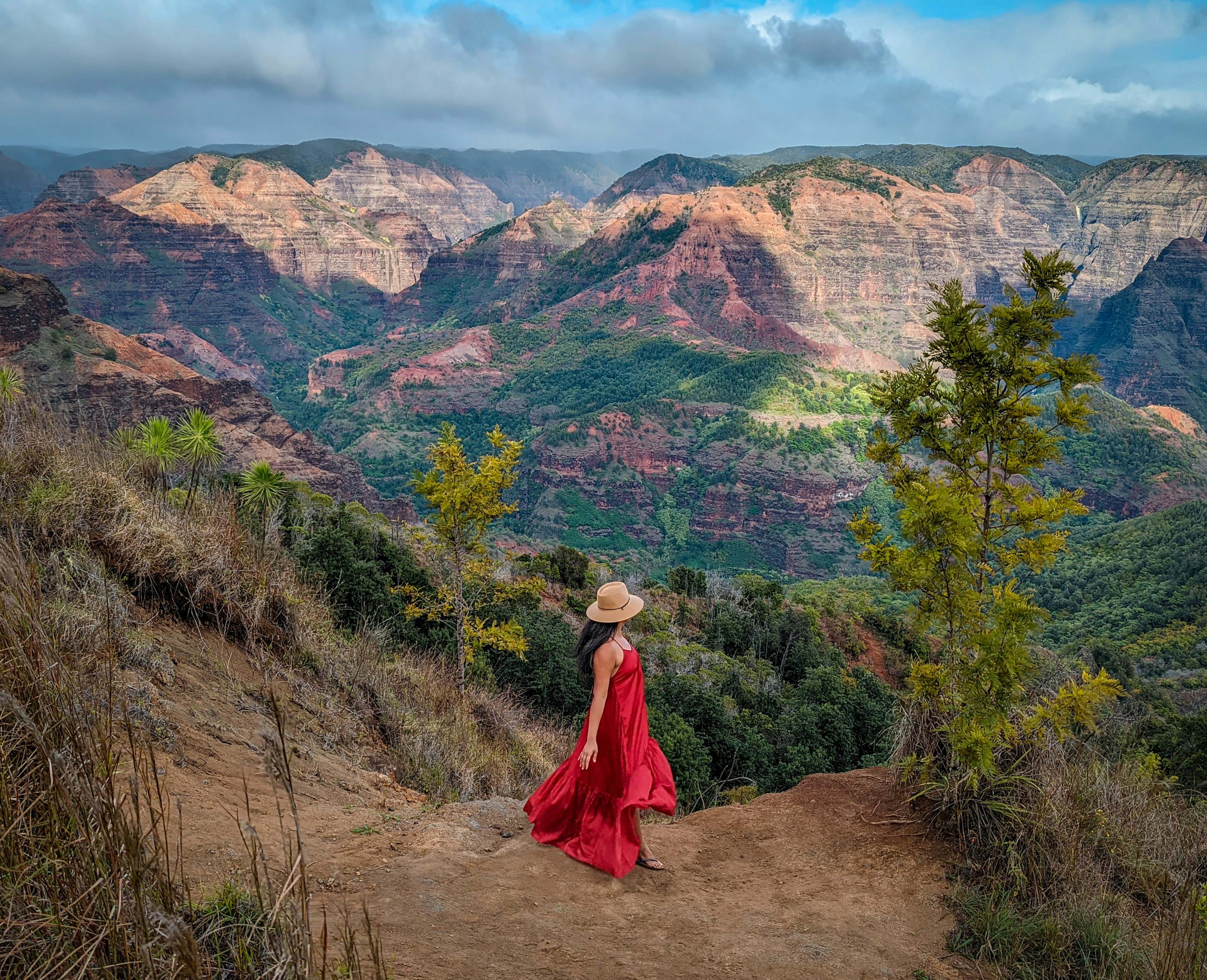 a person in a canyon