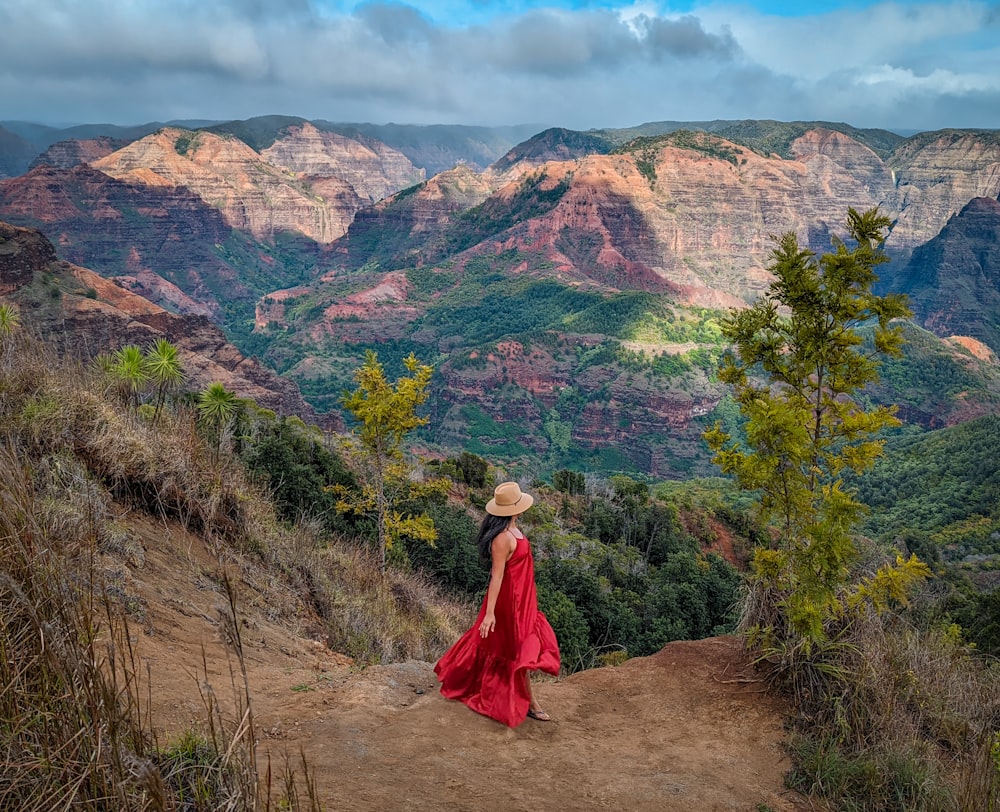 a person in a canyon