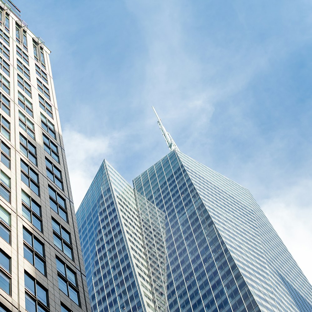 a group of tall buildings next to each other