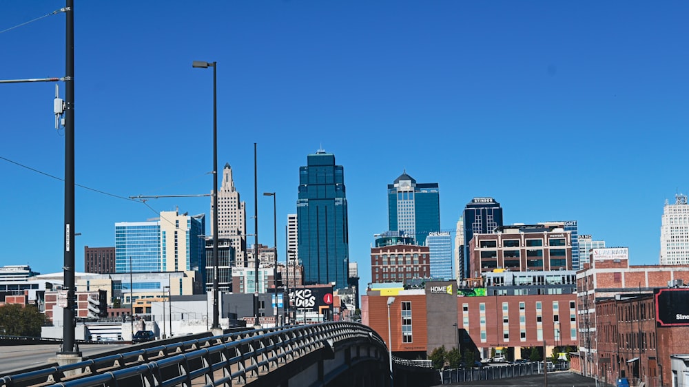 a view of a city from a bridge