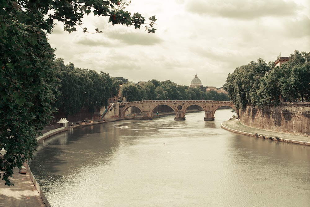 a view of a bridge over a body of water