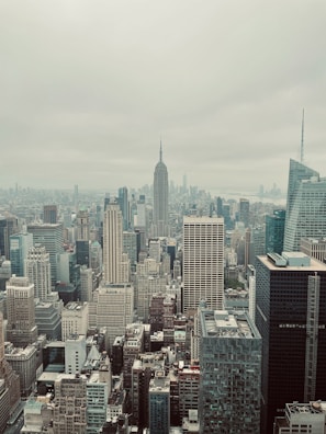 a view of a city from a tall building