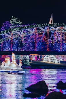 a bridge that has lights all over it
