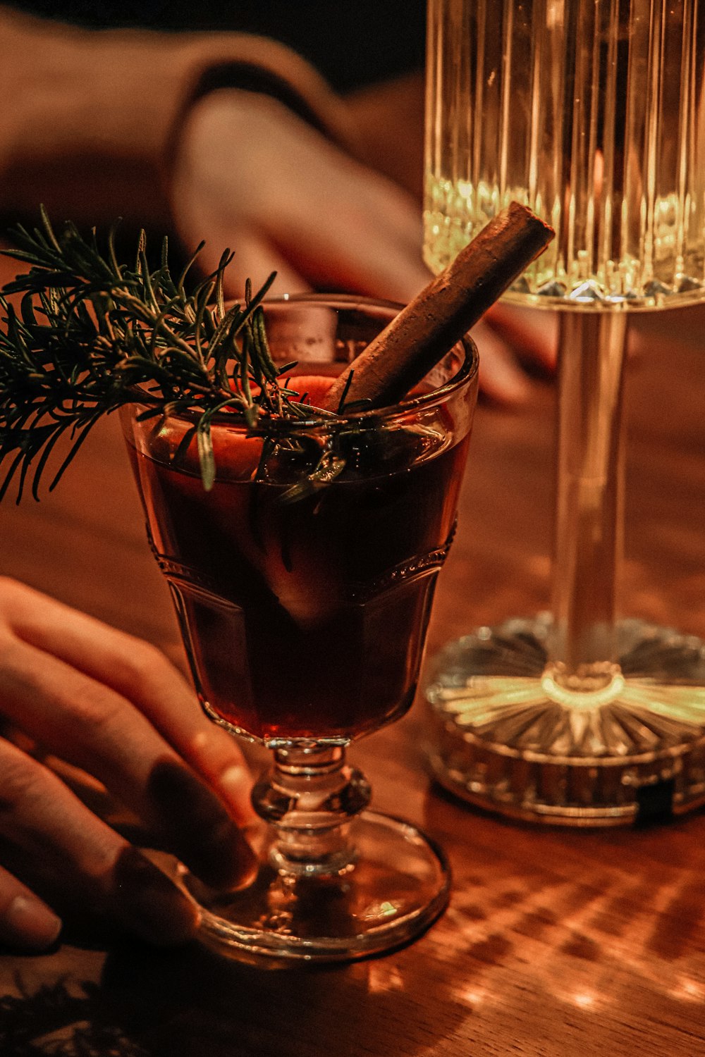 a close up of a drink on a table