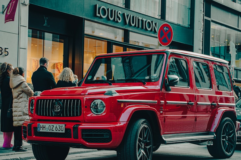 Luxury red Mercedes Benz